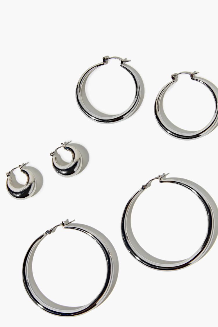 Set Pendientes Plateado
