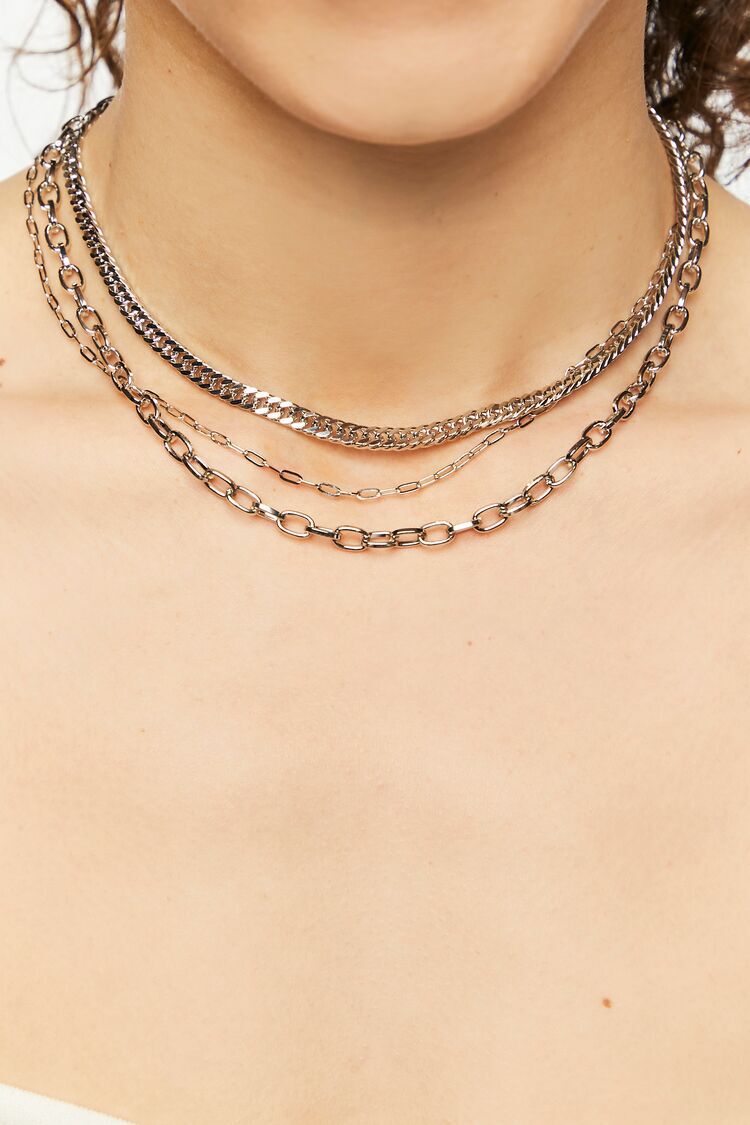 Collar Capas Cadena Plata