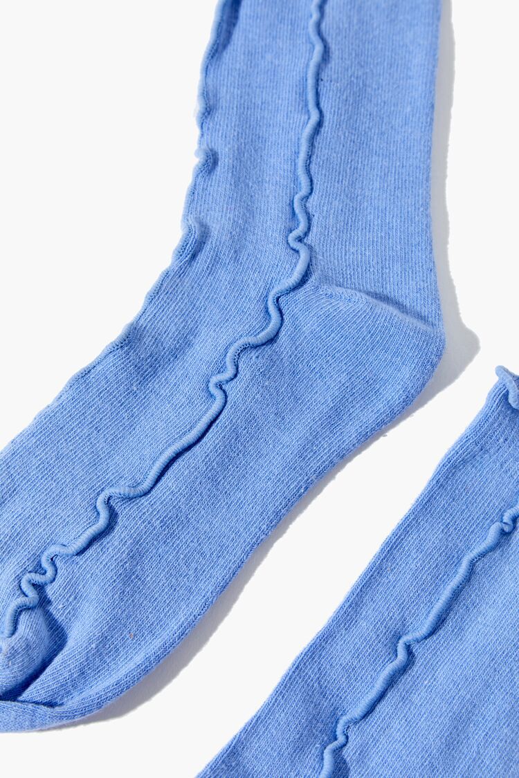 Medias Altas Costuras Azul