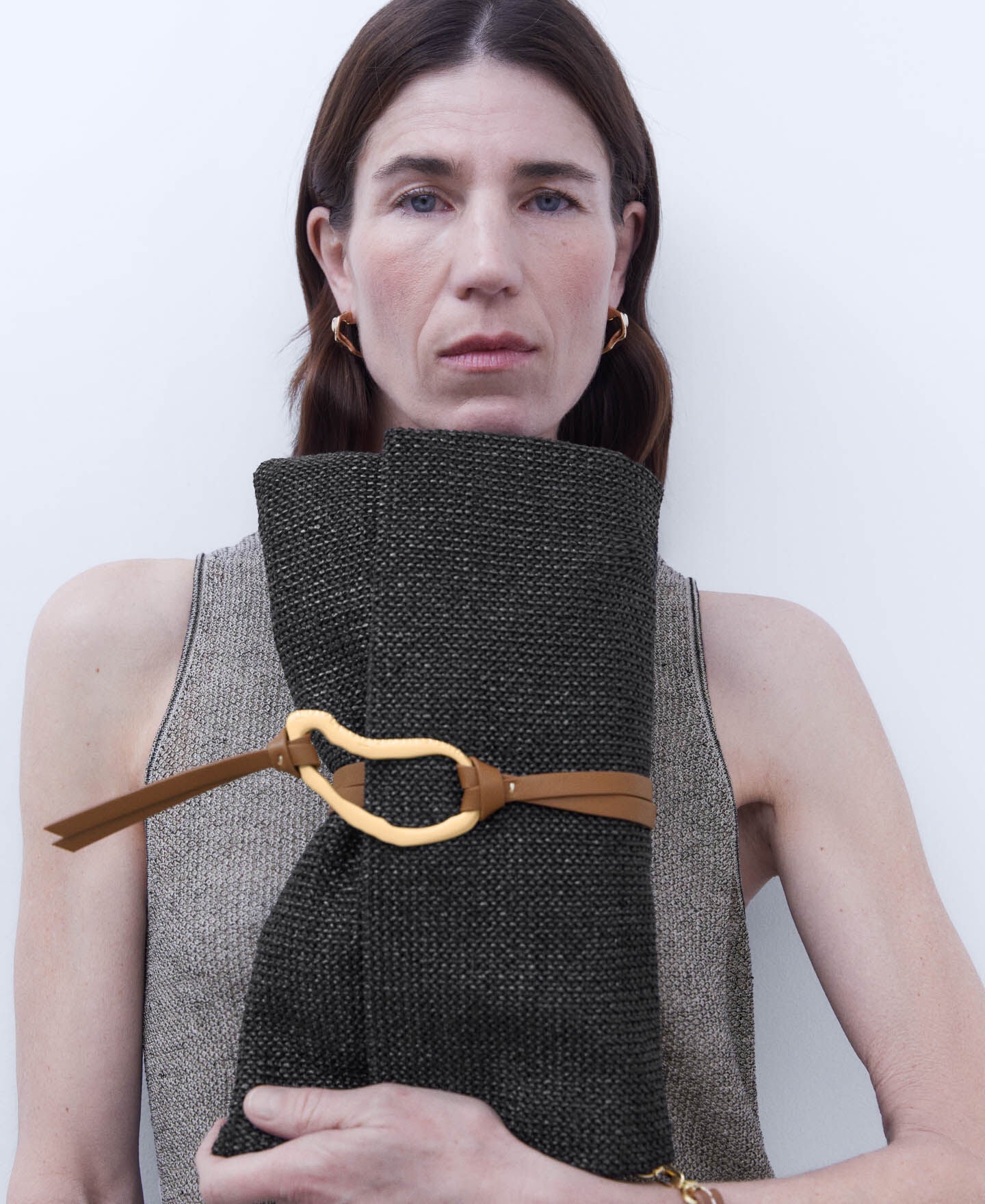 Cartera De Mano Trenzado Negro