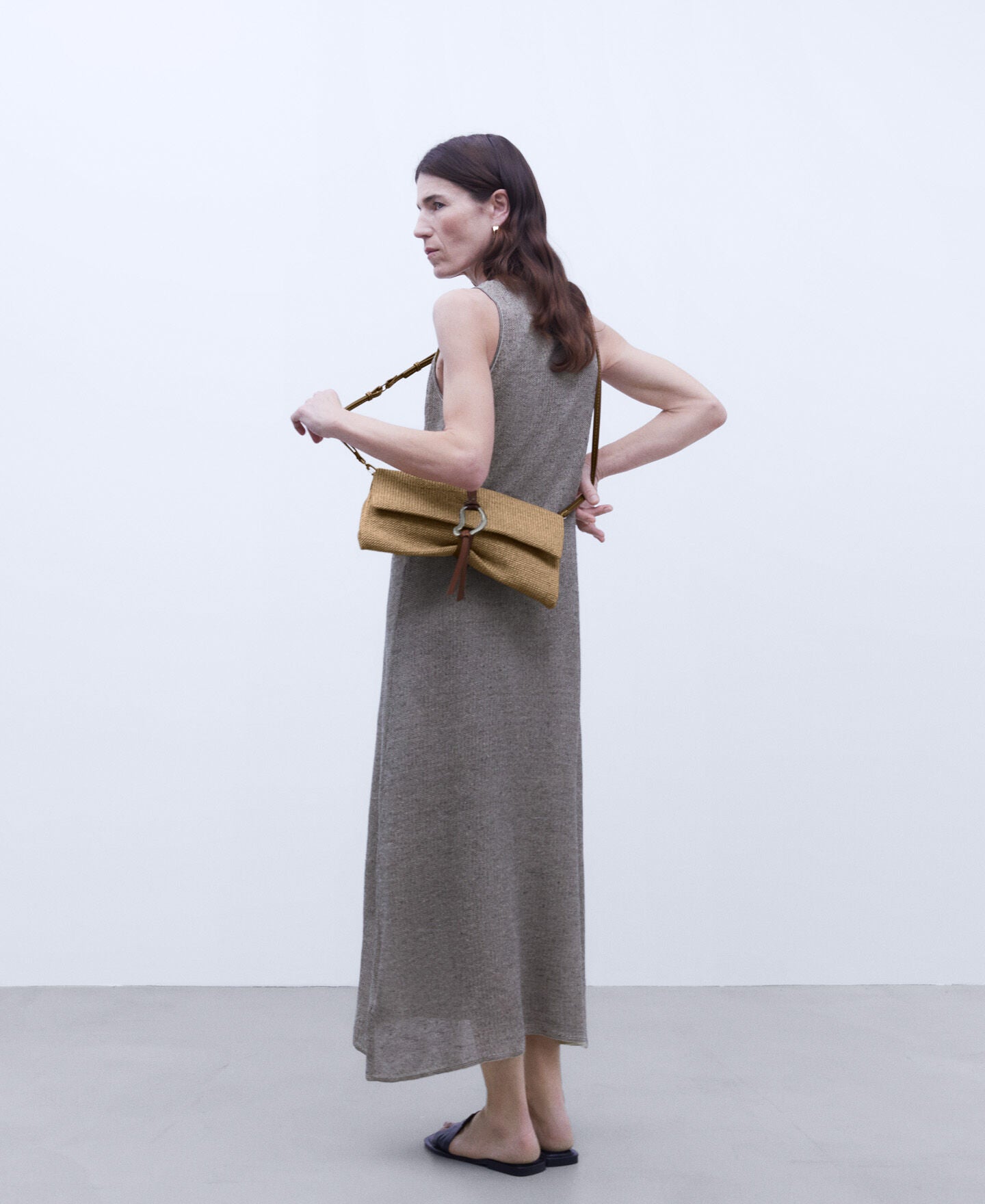 Cartera De Mano Trenzado Café