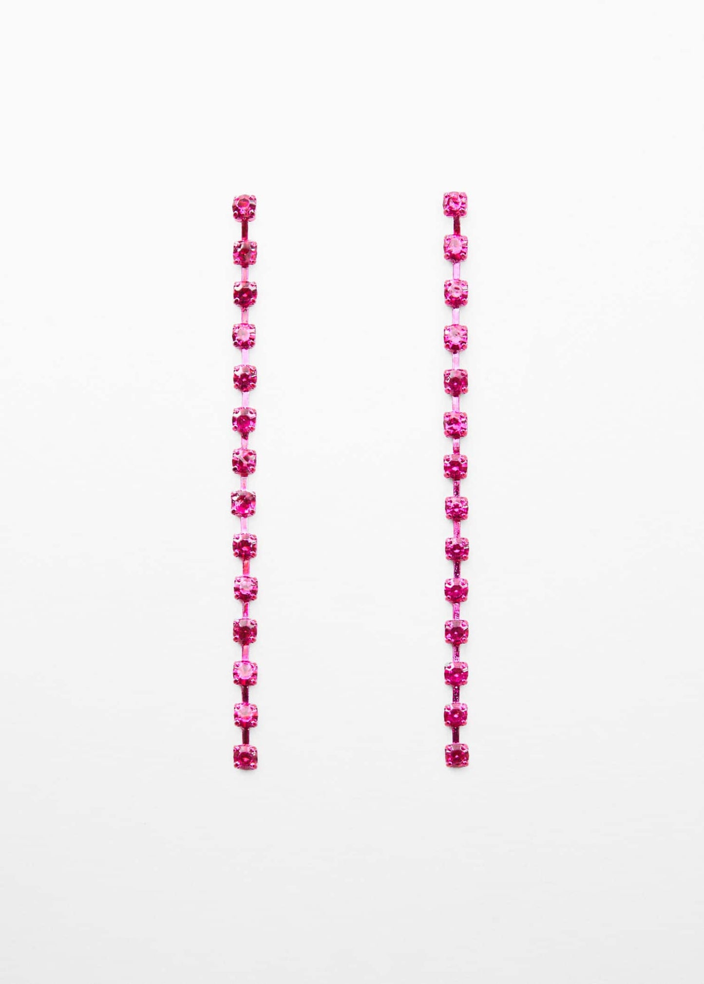 Pendientes Hilo Cristales Rosa