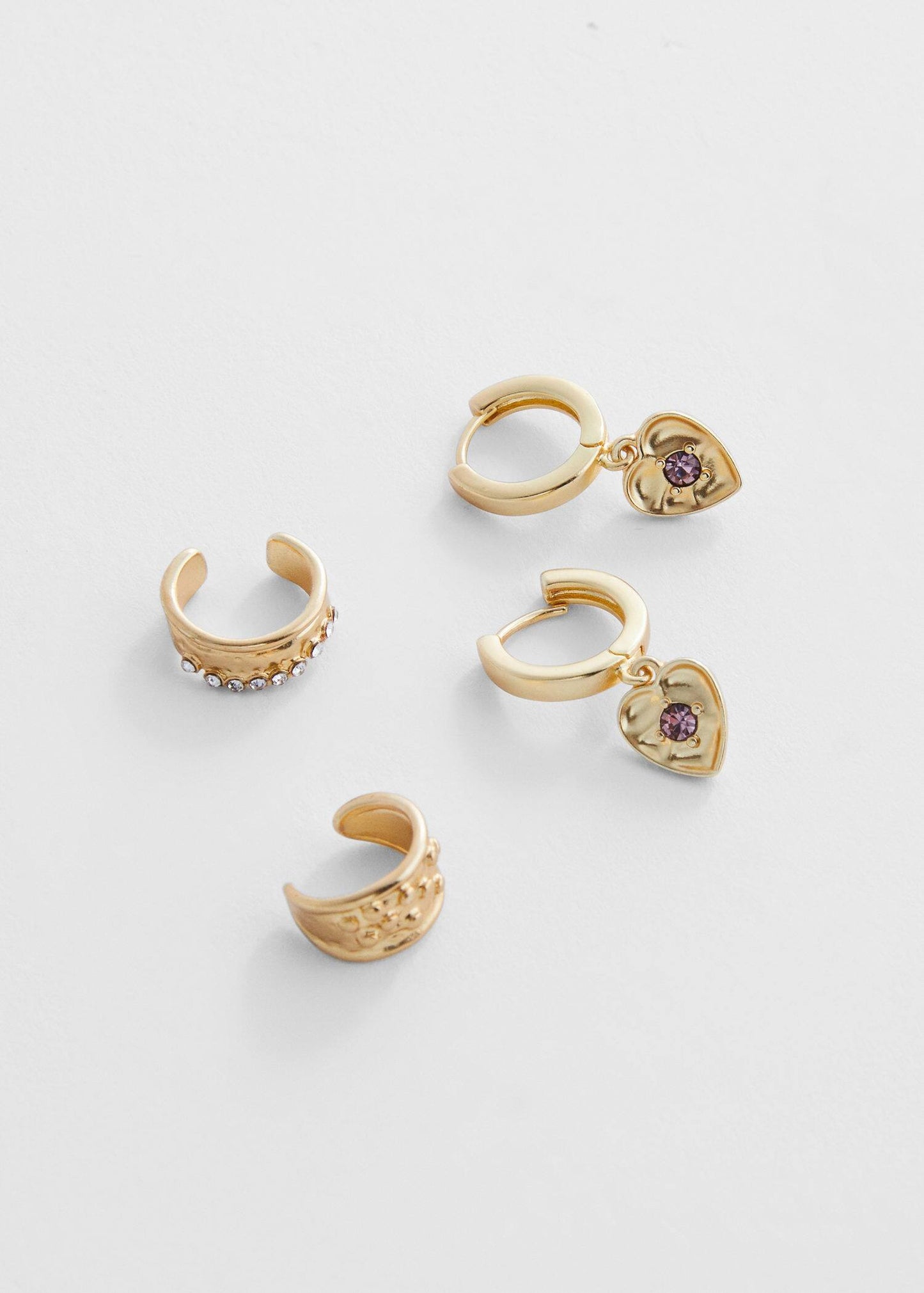 Set Pendientes Combinados Dorado