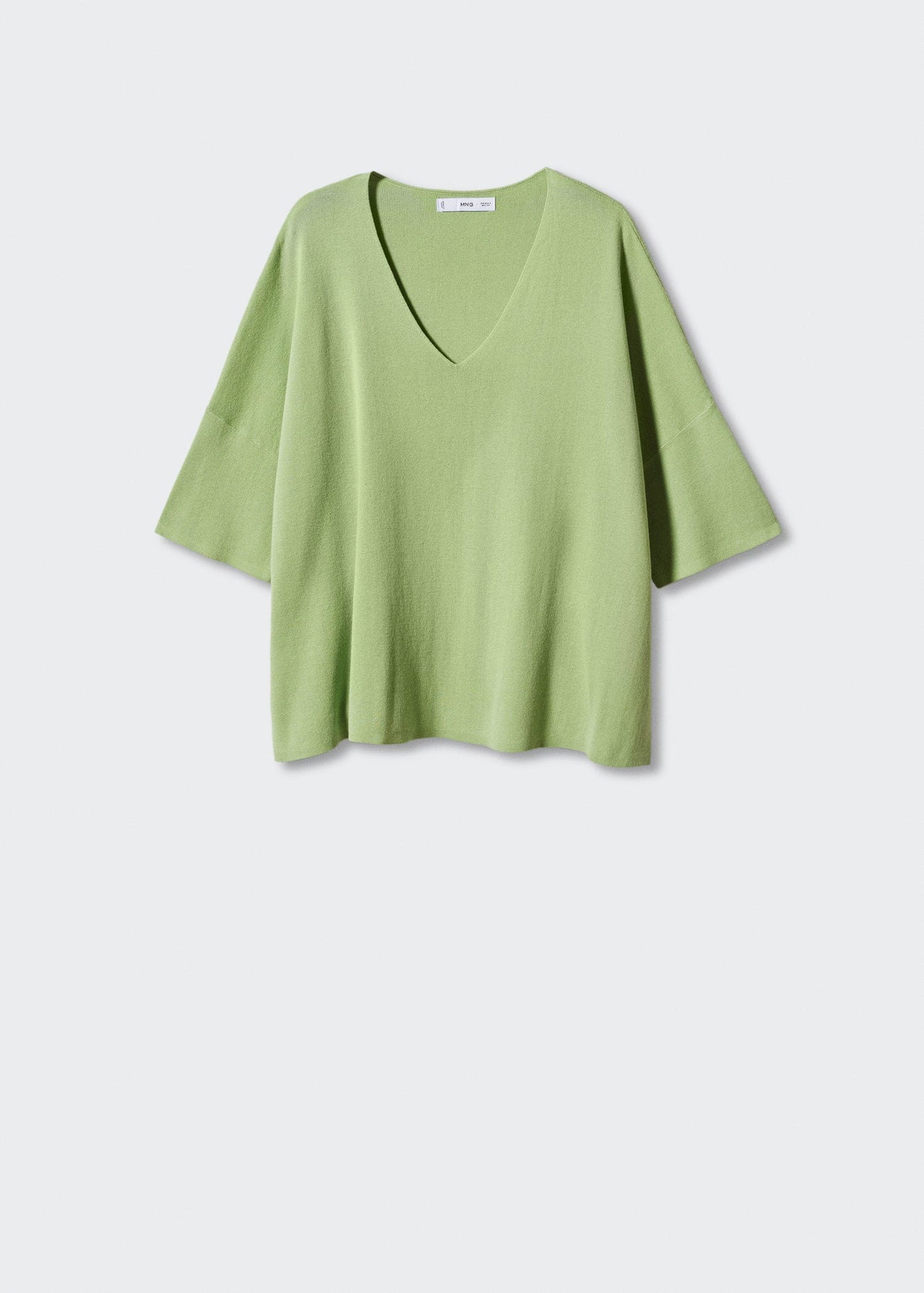 Sudadera Oversize Manga Tres Cuartos Verde