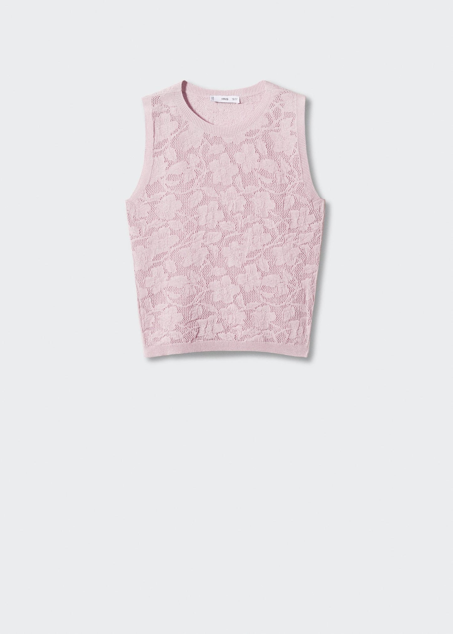 Top Punto Calado Floral Rosa
