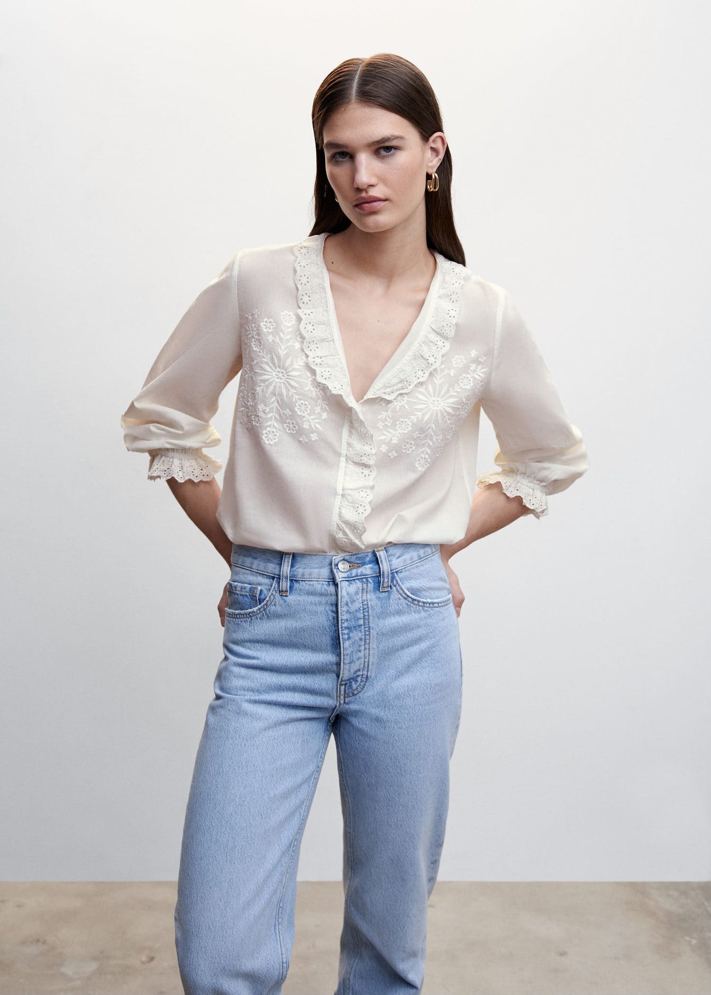 Blusa Bordada Blanco
