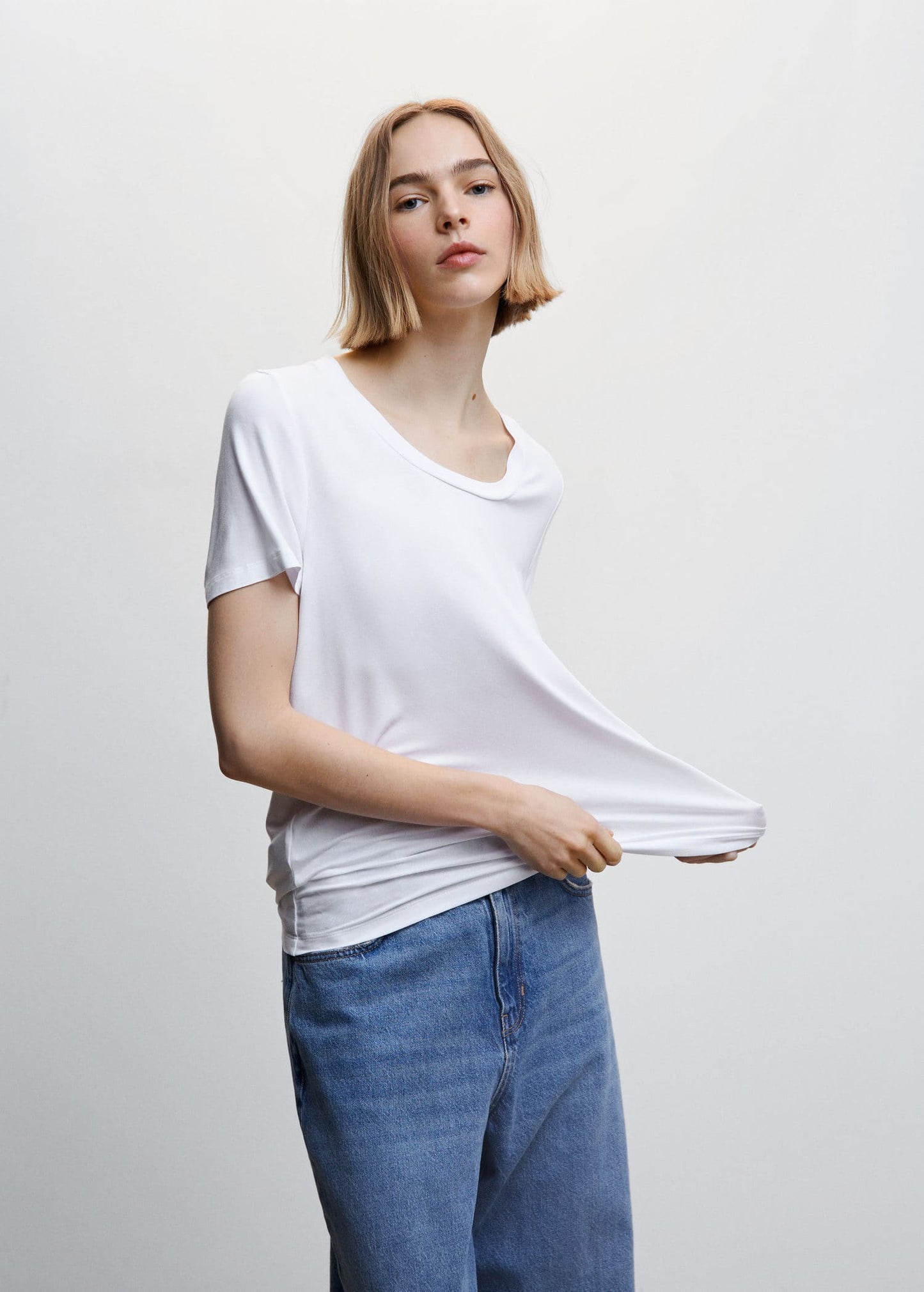 Camiseta Manga Corta Fluida Blanco