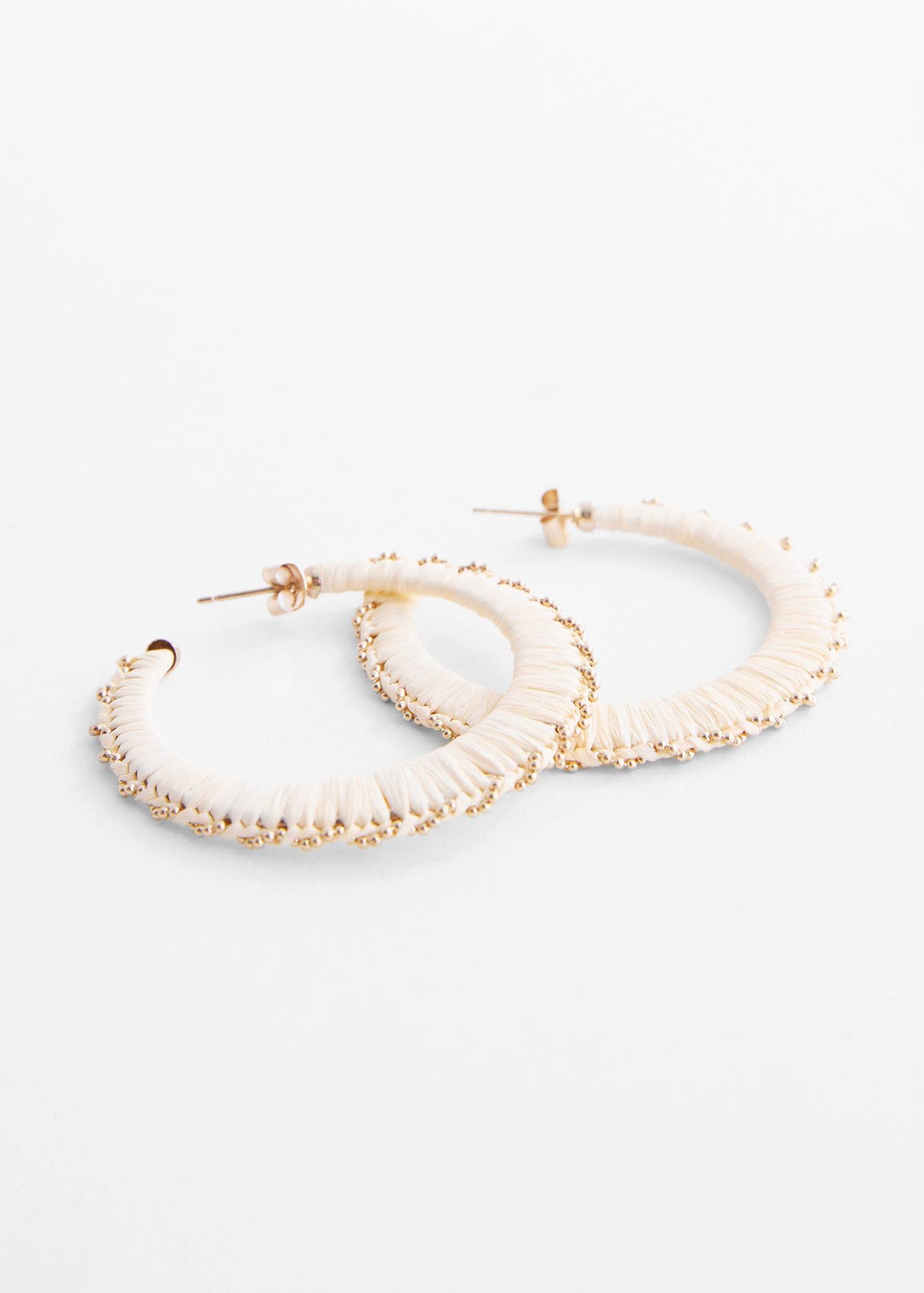 Pendientes Aro Rafia Blanco