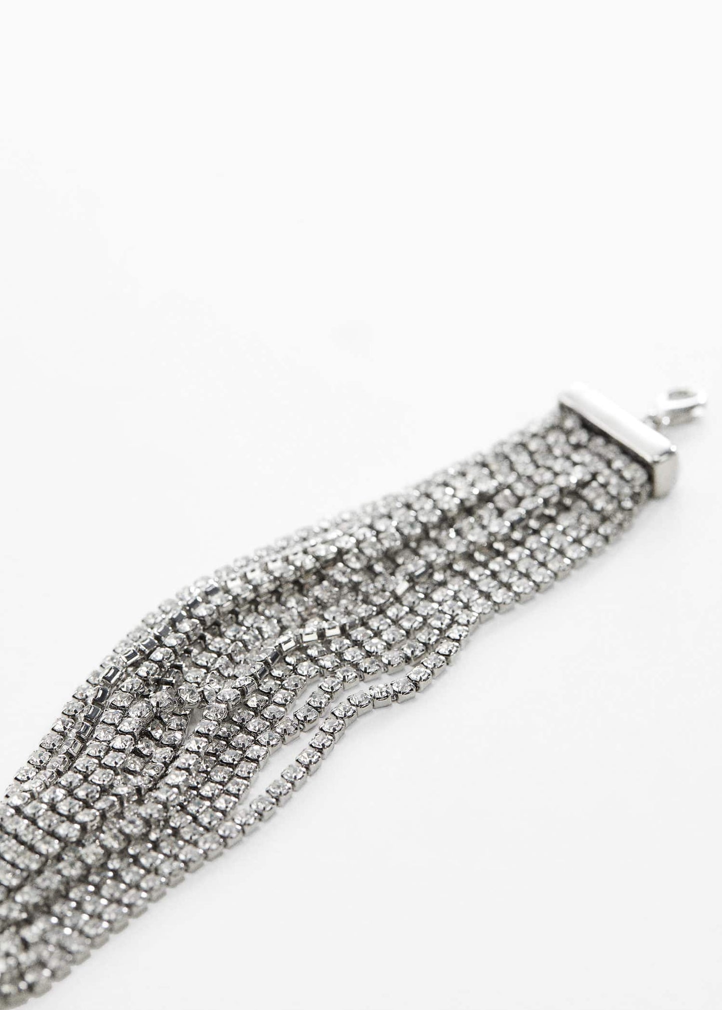 Pulsera Cristales Facetados Plateado