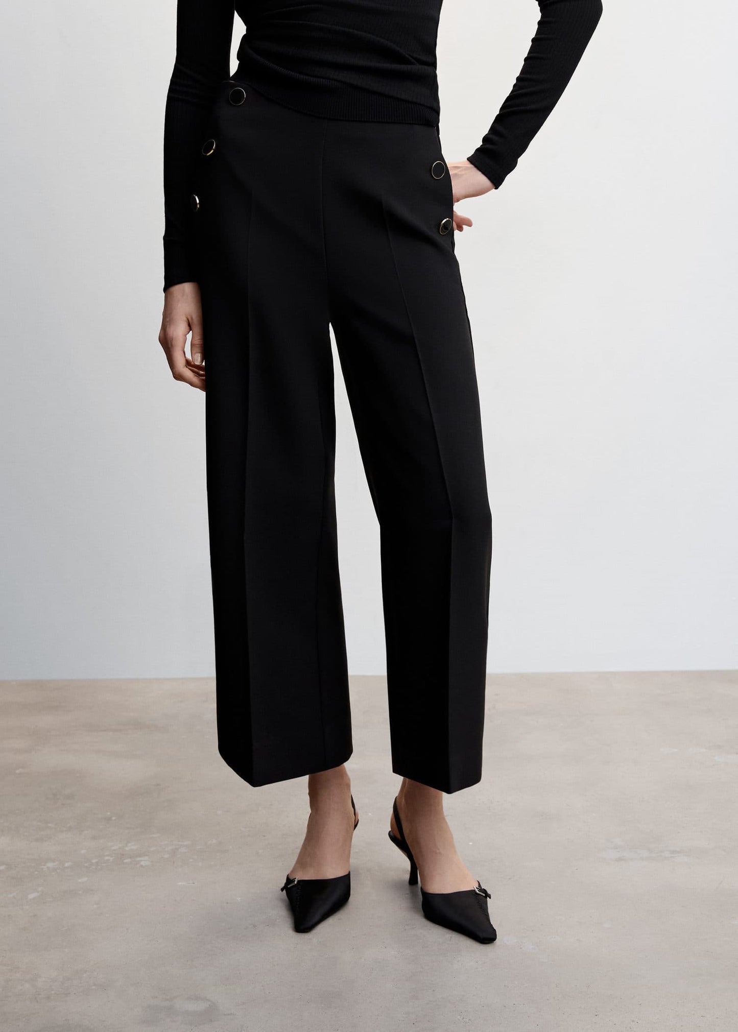 Pantalón Botones Negro