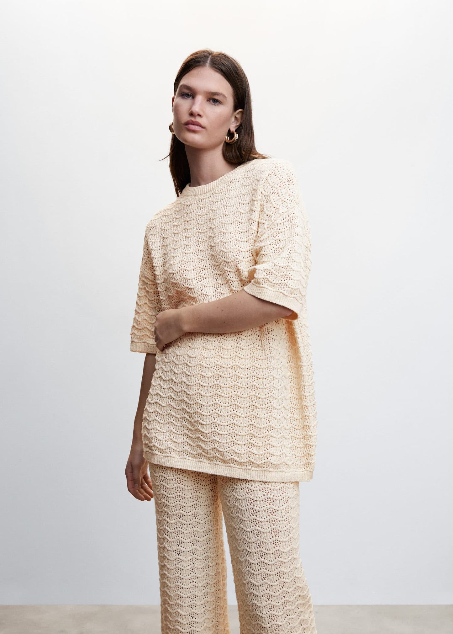 Pantalón Palazzo Punto Beige