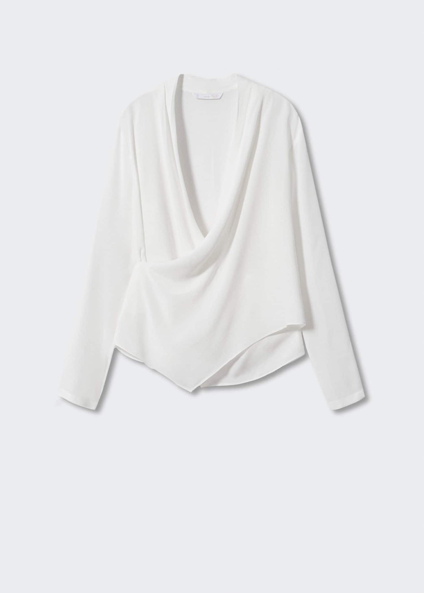 Blusa Escote Cruzado Drapeado Blanco