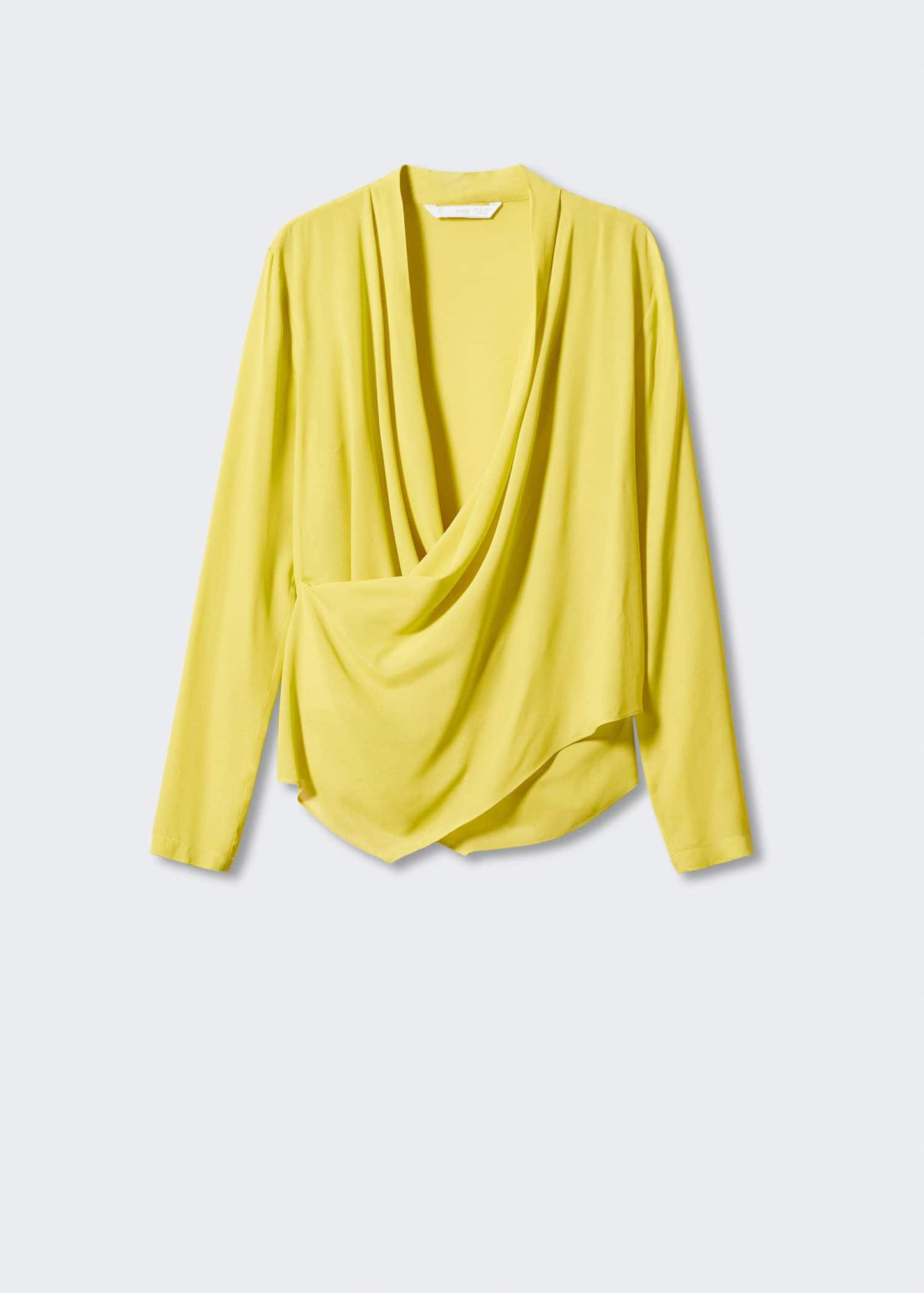 Blusa Escote Cruzado Drapeado Amarillo