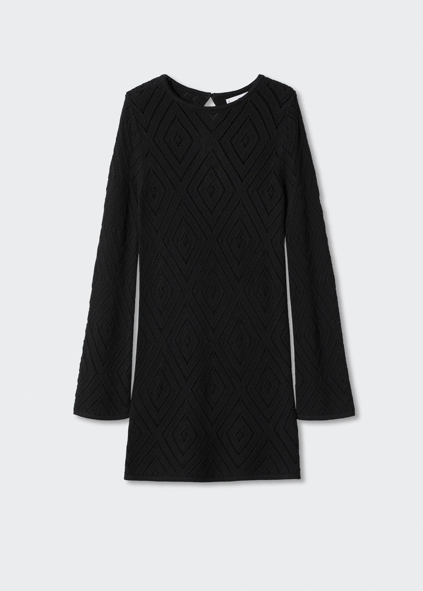 Vestido Negro Punto Calado Negro