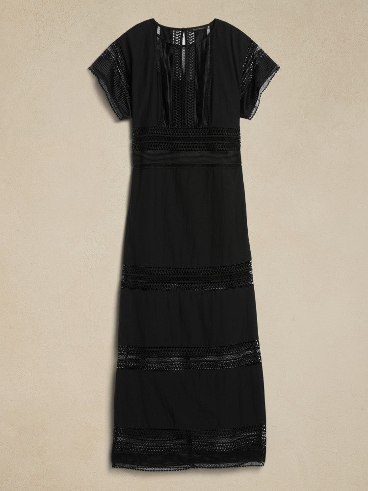 Vestido Largo De Encaje Negro