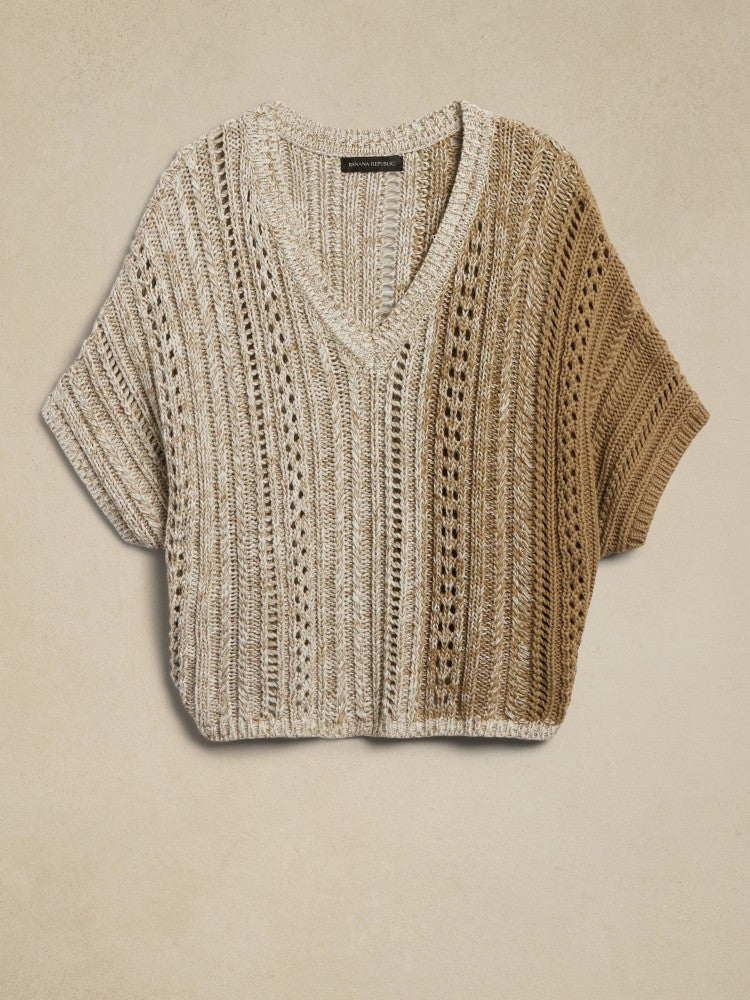 Sudadera Cuello V Degradado Café
