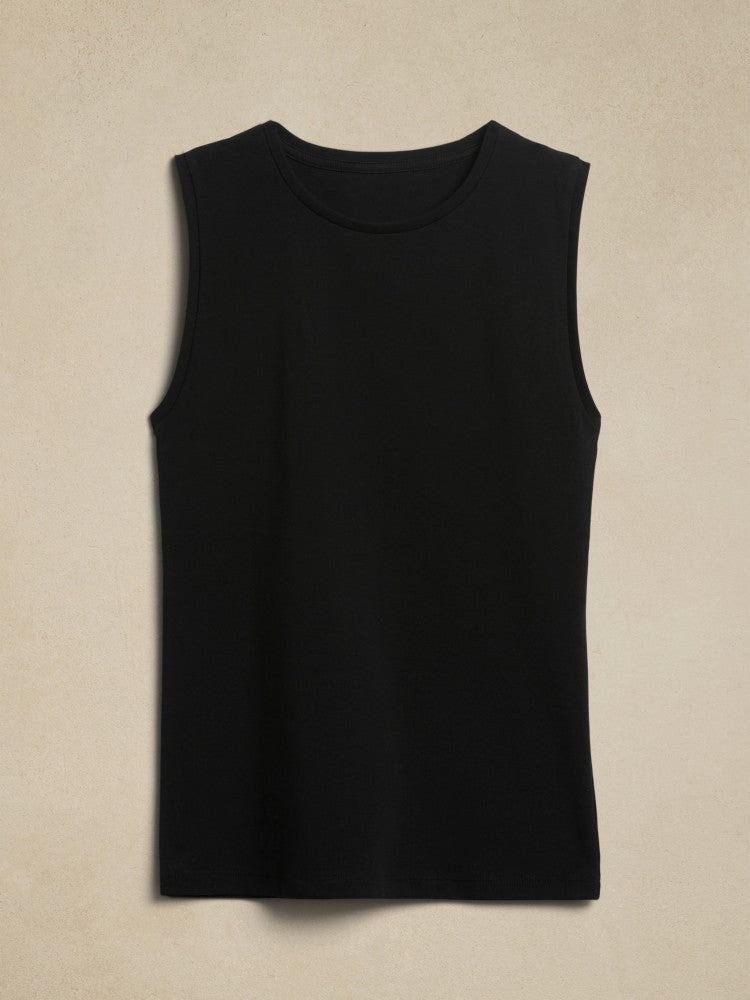 Camiseta Básica Cuello Redondo Negro