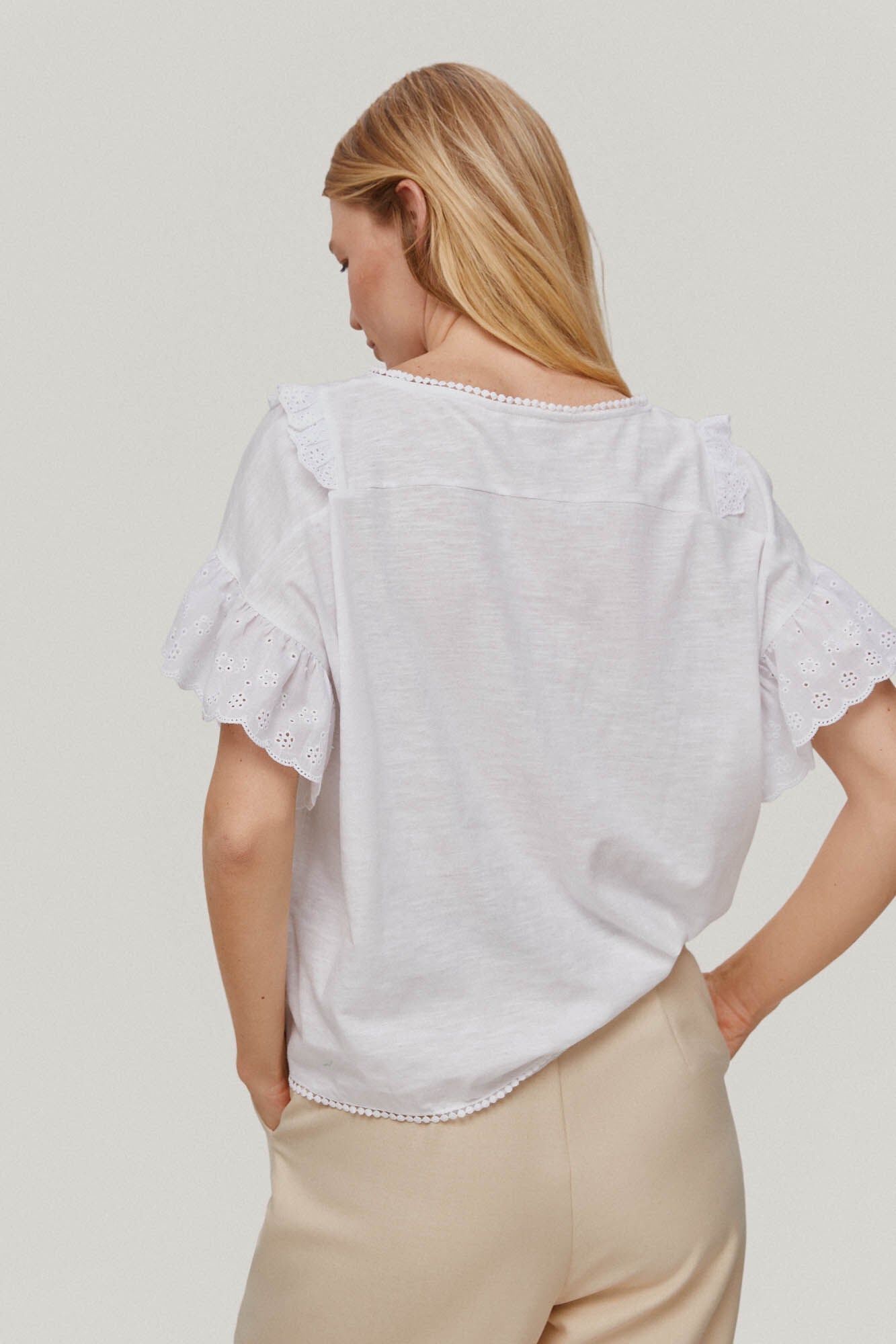 Camiseta Volantes Blanco
