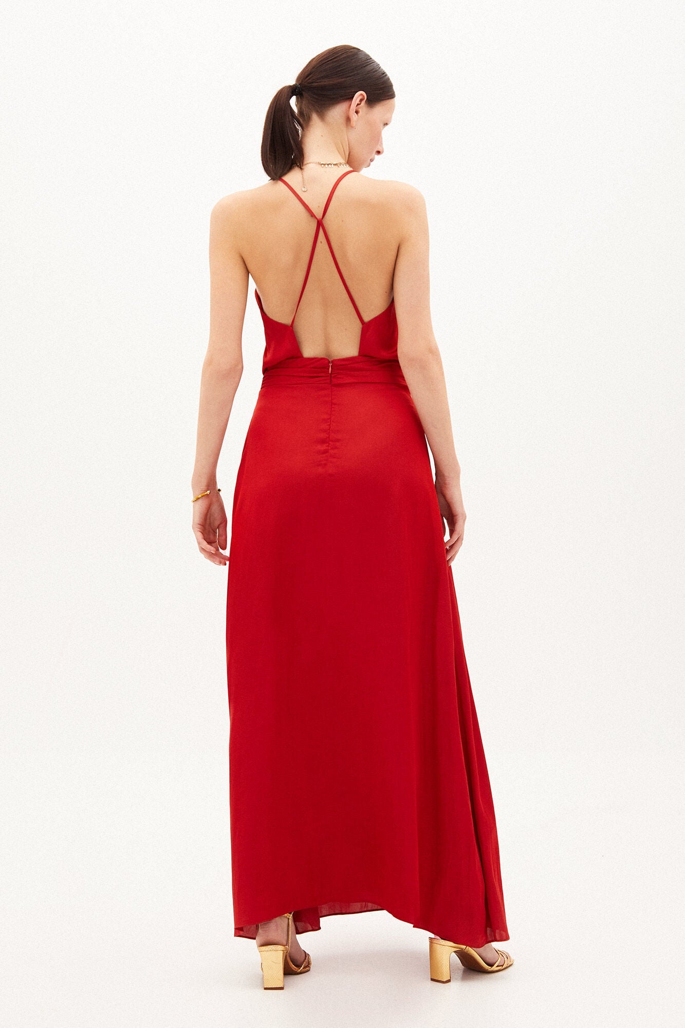 Vestido Largo Espalda Descubierta Rojo
