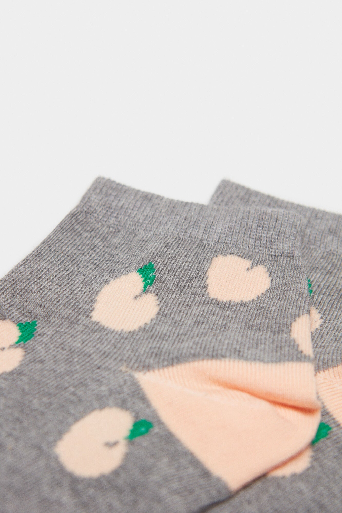 Calcetín Estampado Melocotones Gris