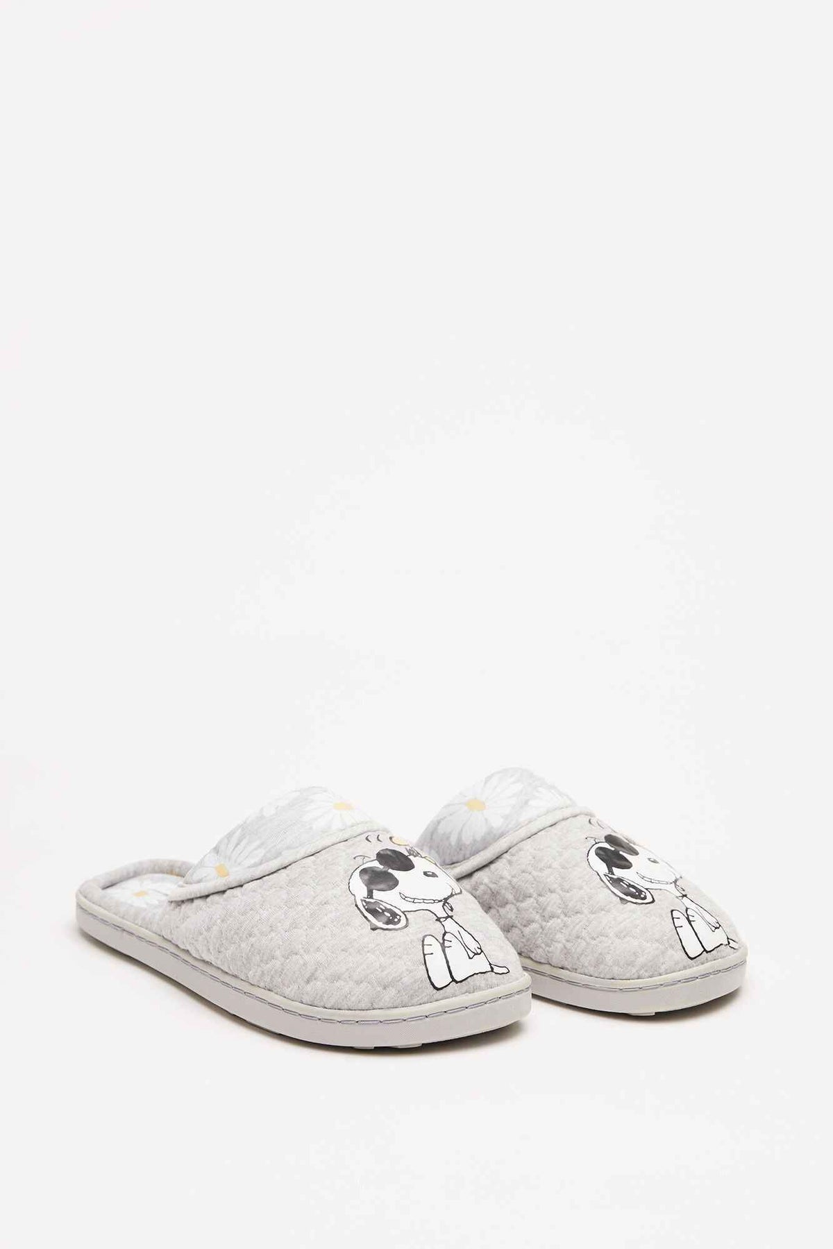Pantuflas Estampado Snoppy Gris