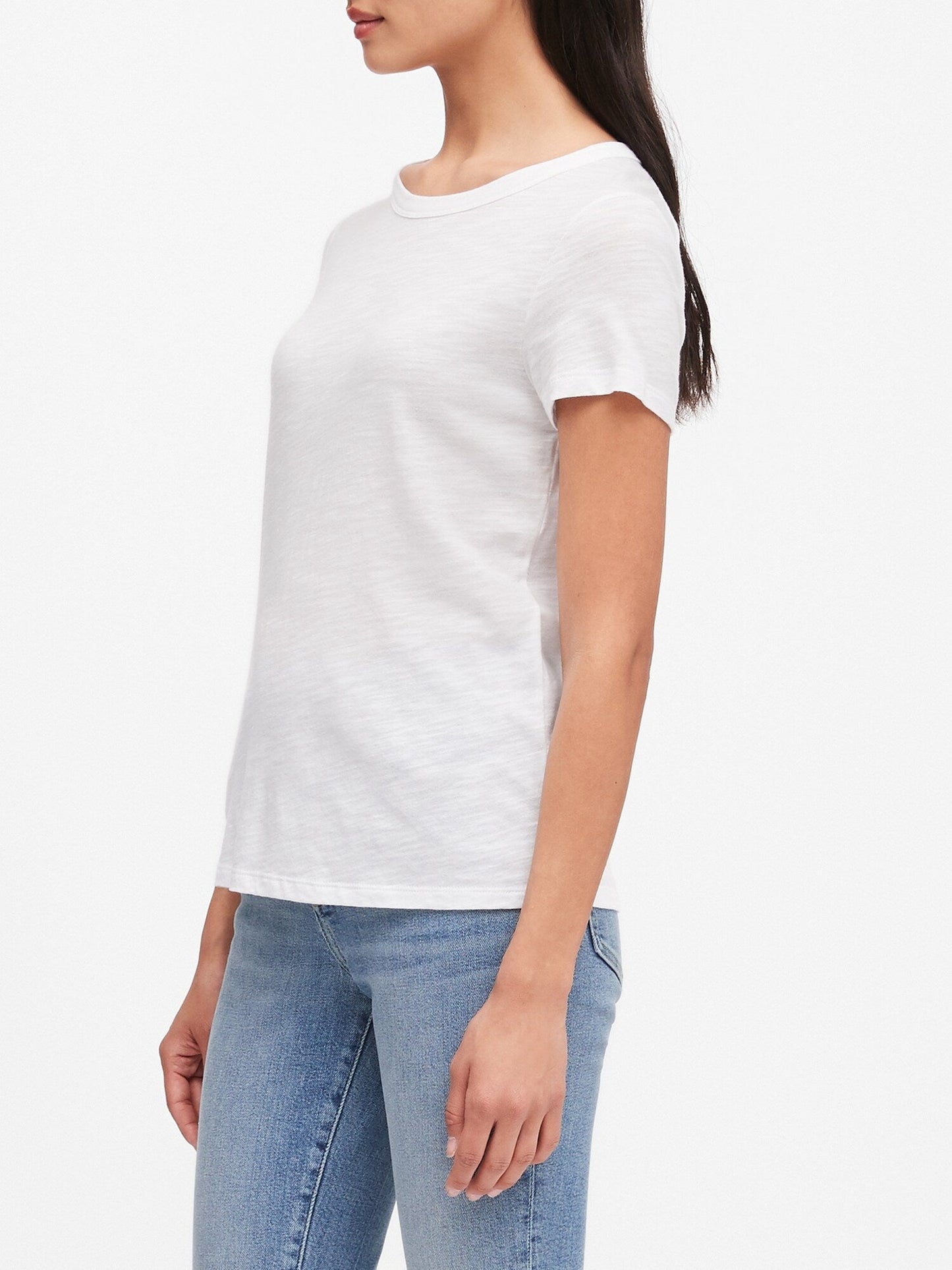 BR Slub Cotton-Modal Crew-Neck T-Shirt - Vwhite