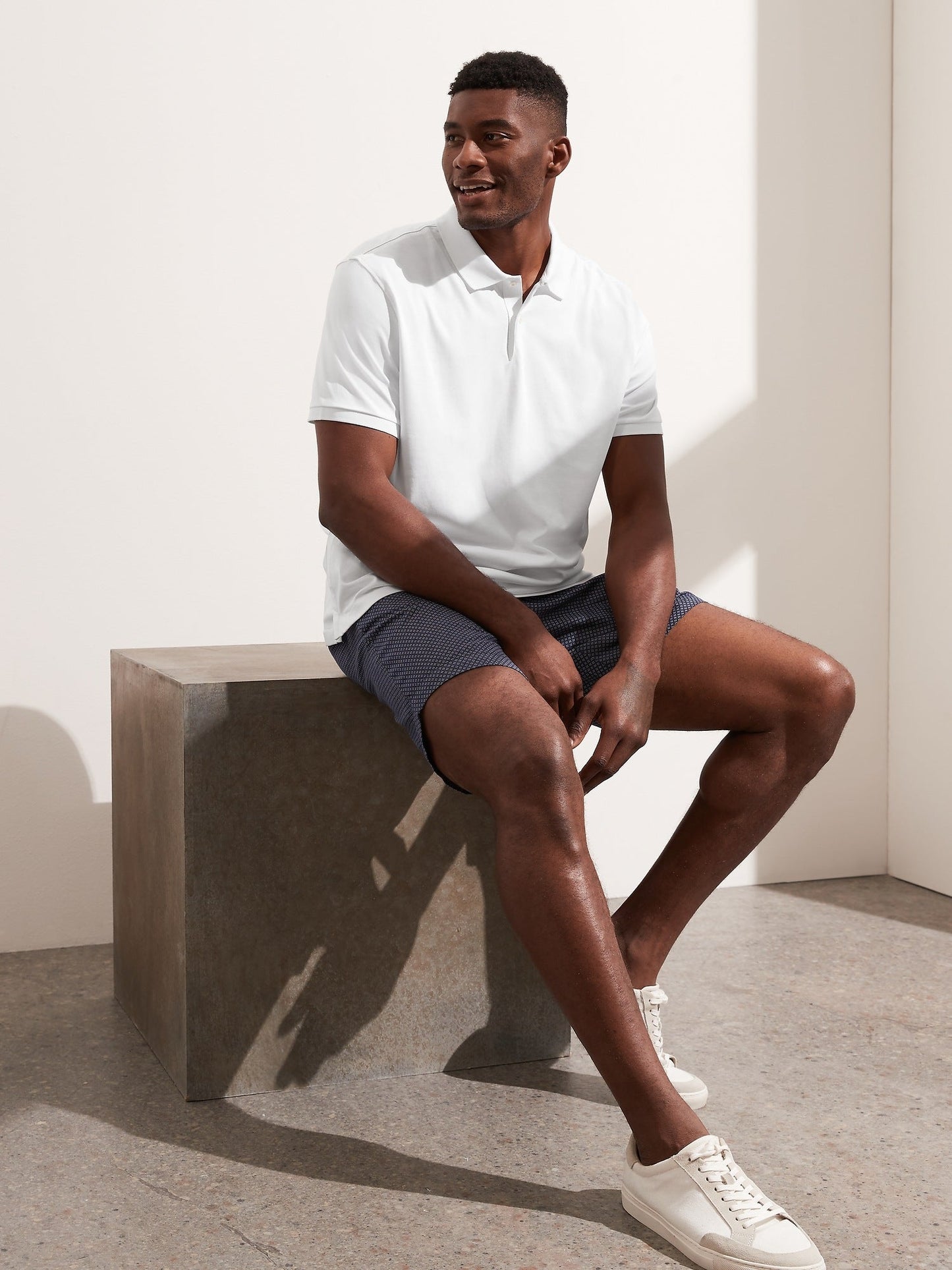 BR Luxury-Touch Performance Golf Polo - Optic White