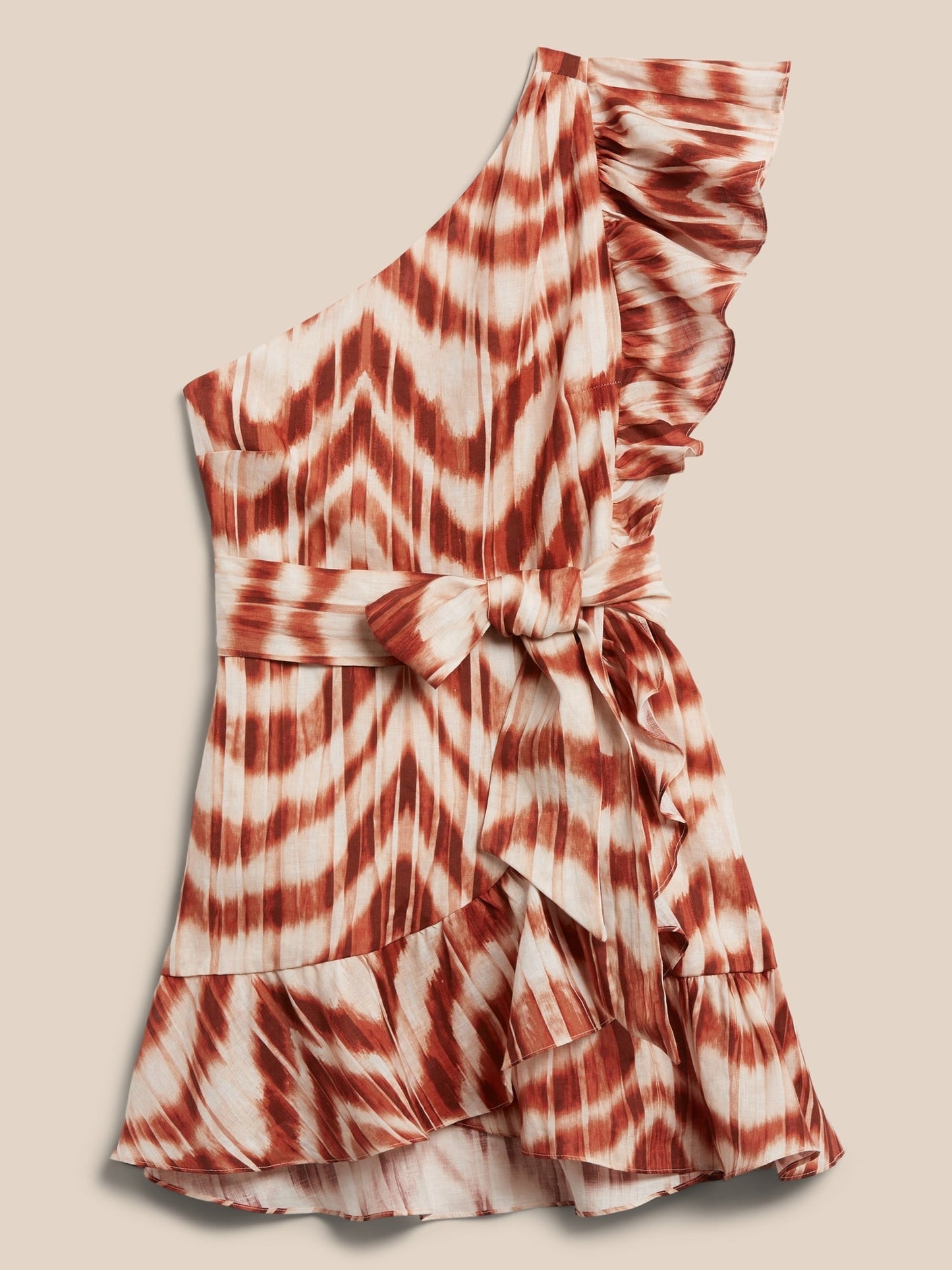 BR Linen Ruffle Dress - Vzebra Print