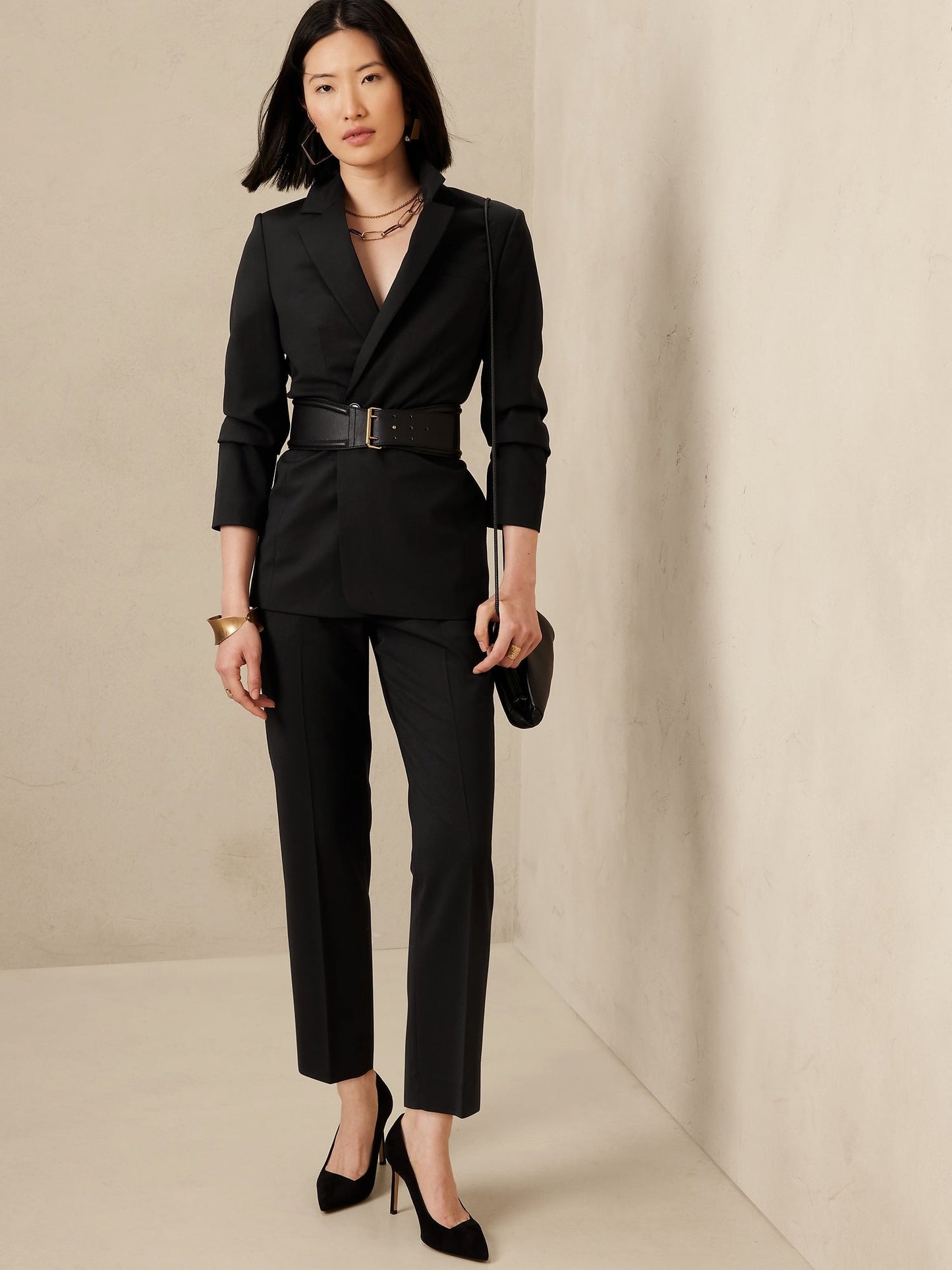 Petite SIENA STRAIGHT WOOL PANT