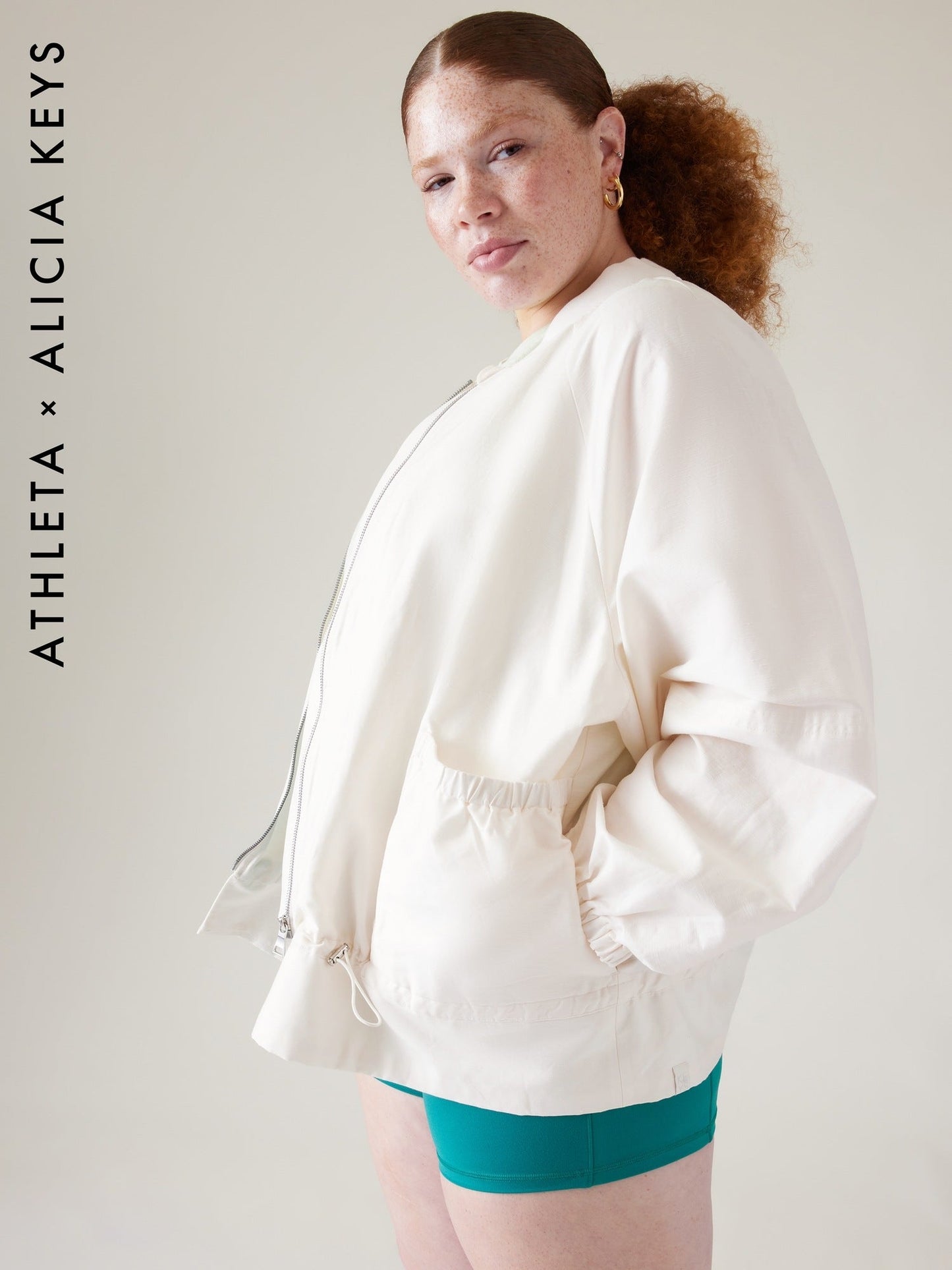 Jacket Bomber De Lino Blanco
