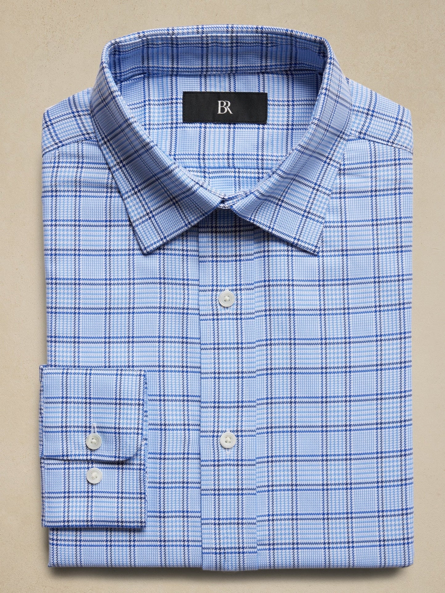 Camisa Manga Larga Estampado Azul