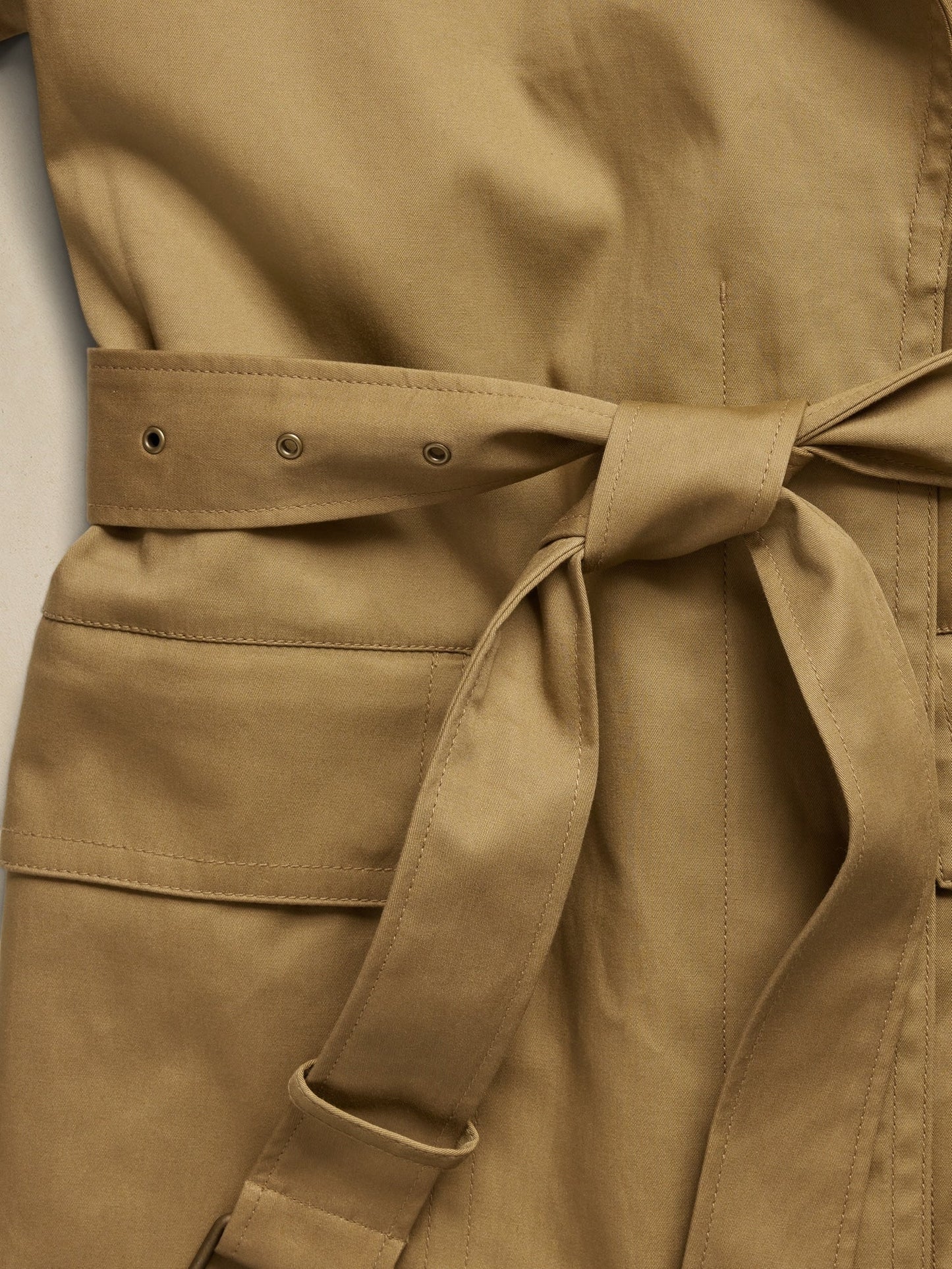 Trench Coat Con Bolsillos Beige