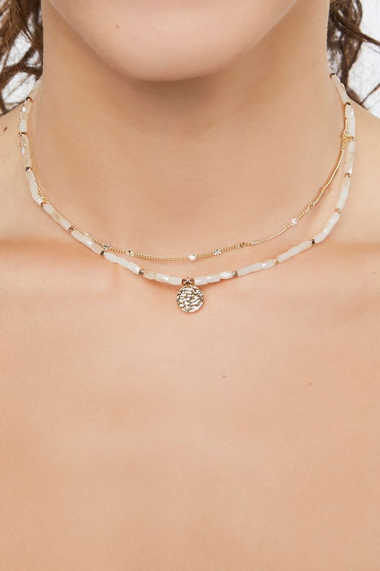Collar Capas Blanco/Dorado