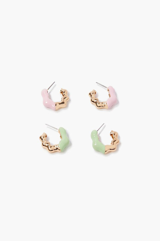 Set Pendientes Aros Multicolor