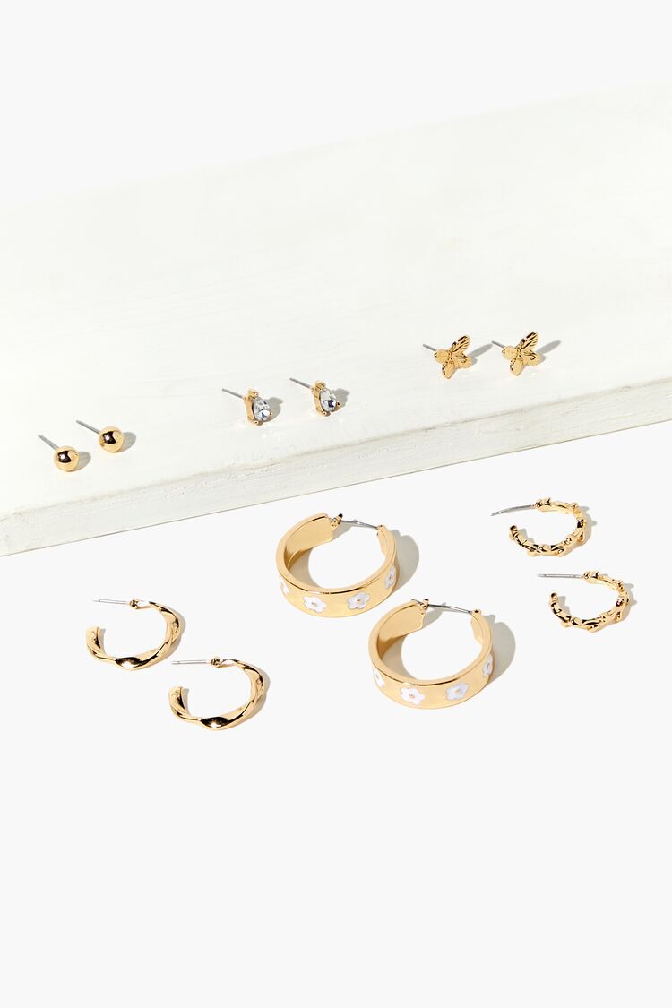 Set Pendientes Diseño Dorado