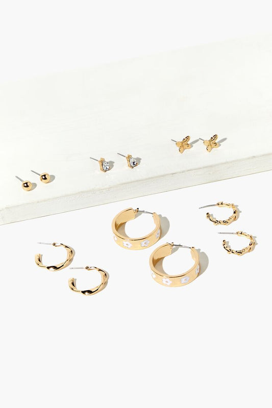 Set Pendientes Diseño Dorado