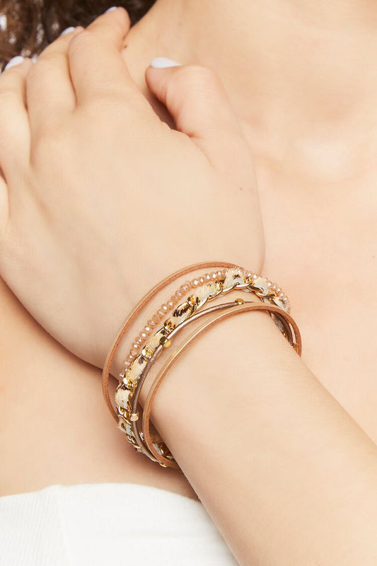 Set Pulseras Dorado