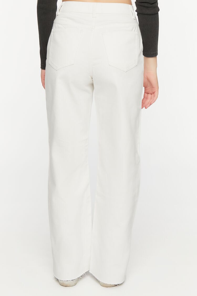 Denim Pantalón Ancho Blanco