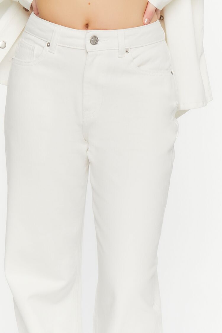 Denim Pantalón Ancho Blanco