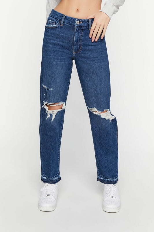 Pantalón Denim Ancho Azul