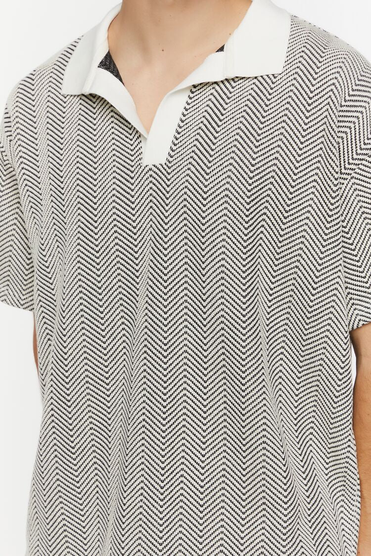 Camisa Textura Blanco/Negro