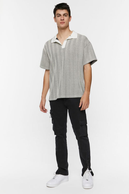 Camisa Textura Blanco/Negro