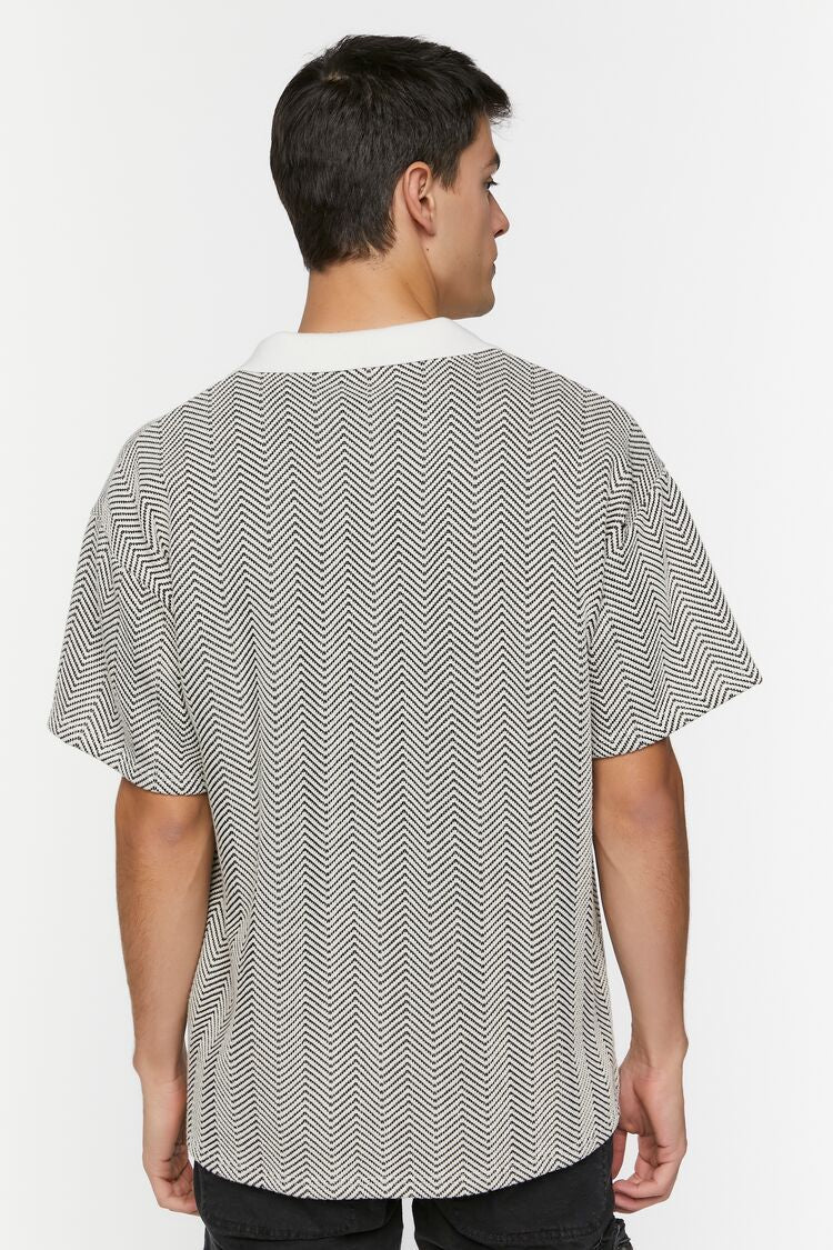 Camisa Textura Blanco/Negro