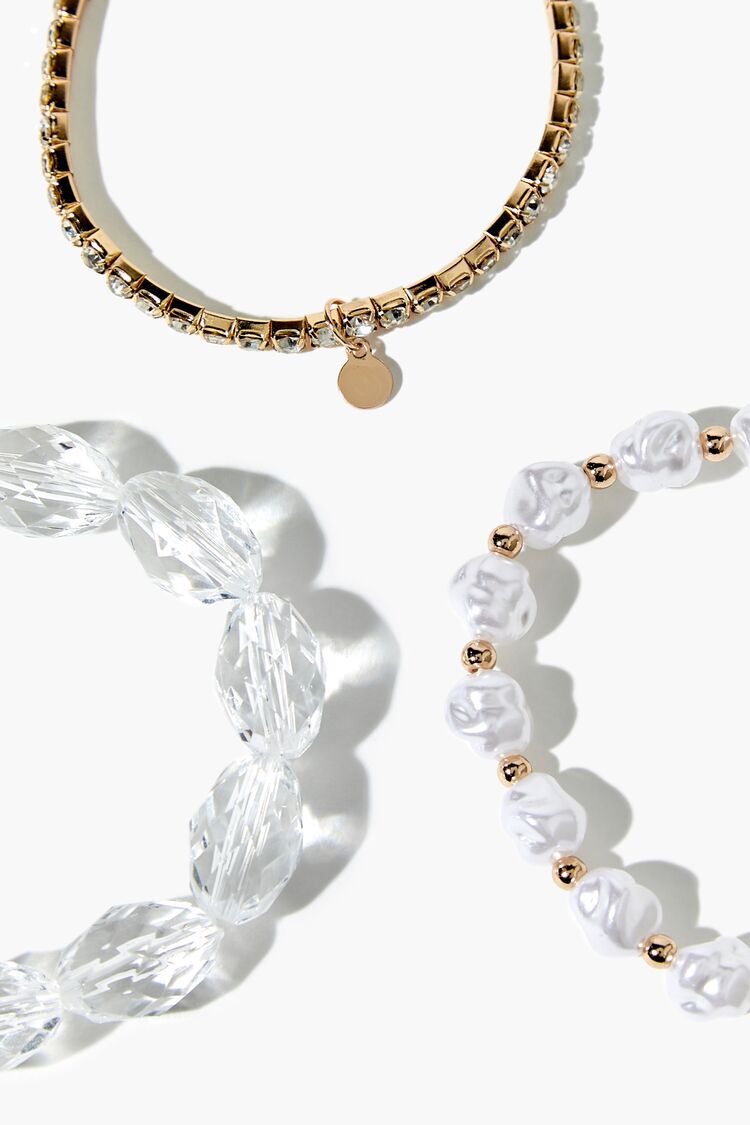 Set Pulseras Dorado/Blanco