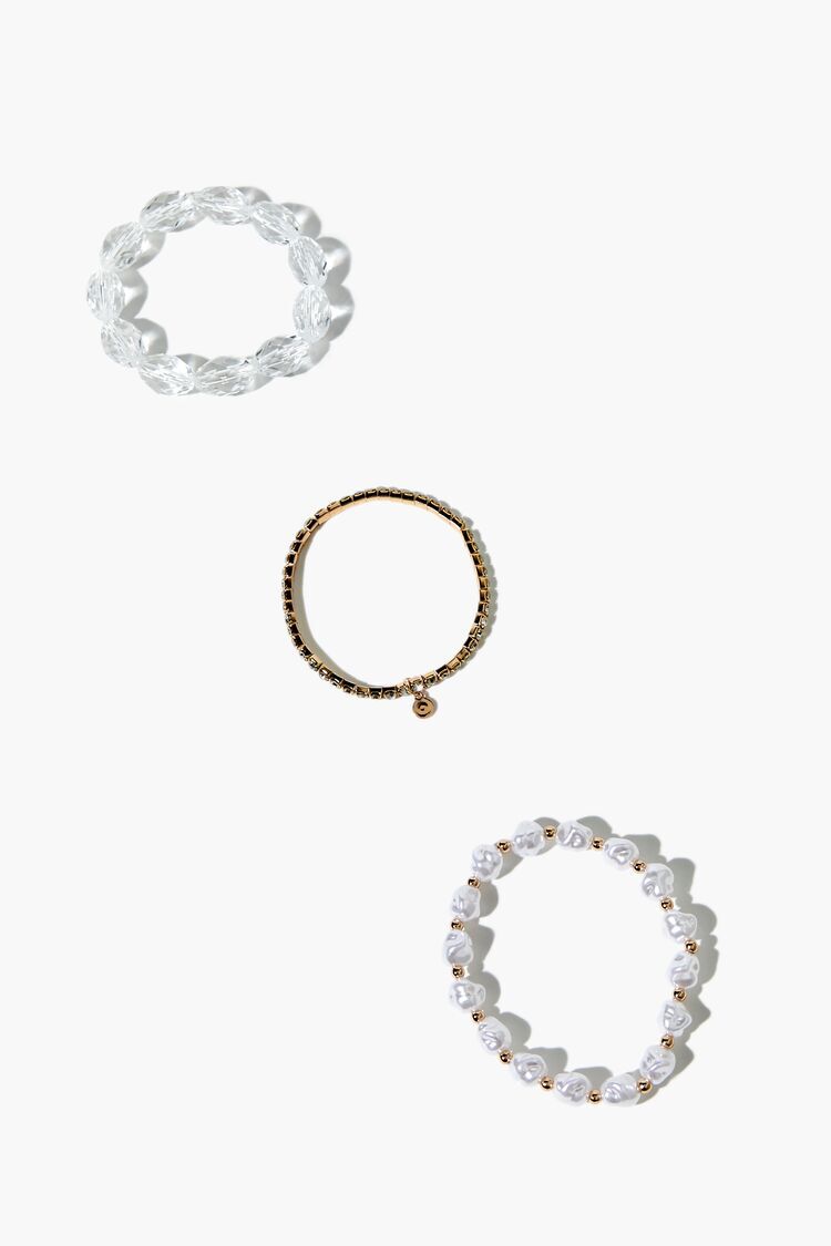 Set Pulseras Dorado/Blanco