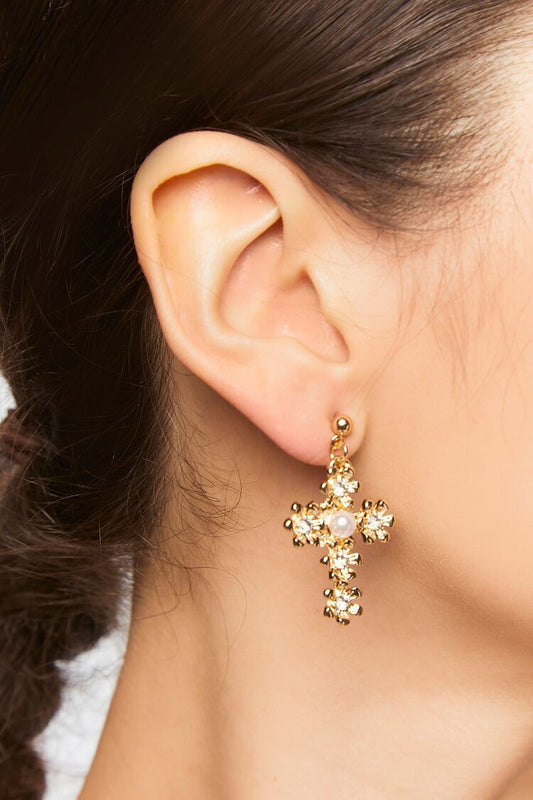 Pendientes Cruz Dorado