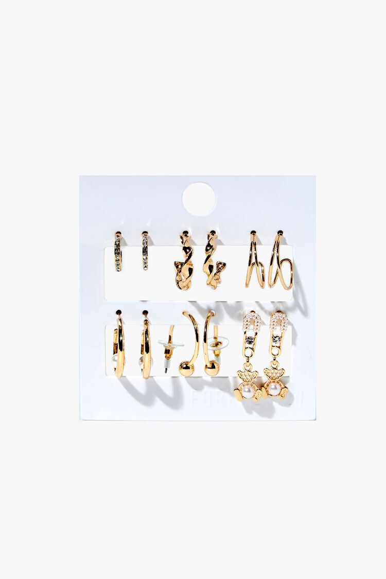 Set Pendientes Dorado
