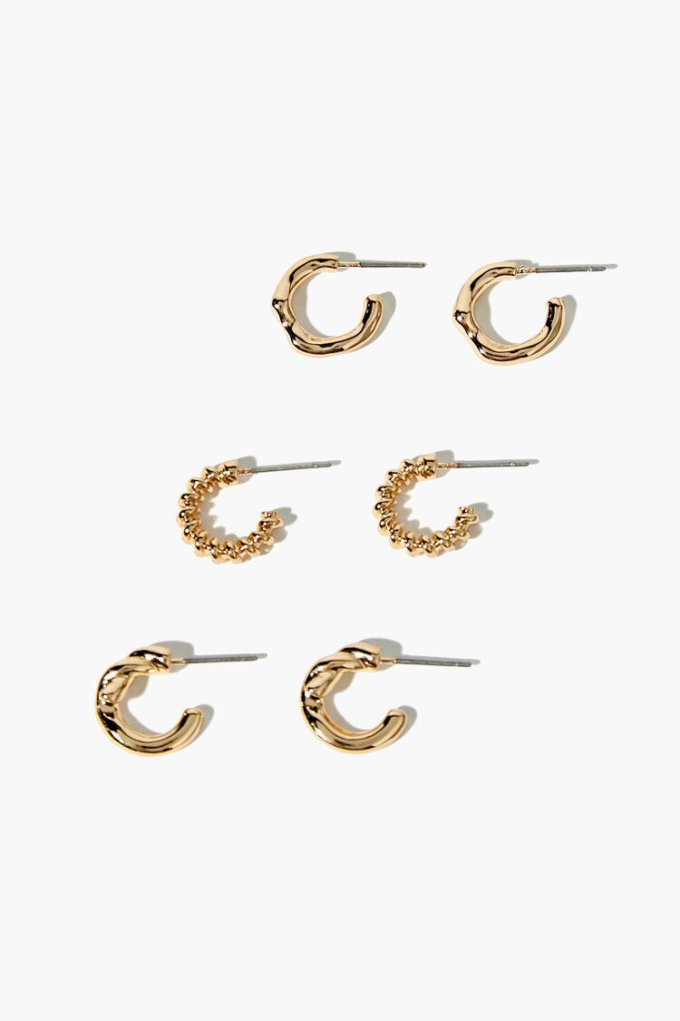 Set Pendientes Aros Dorado