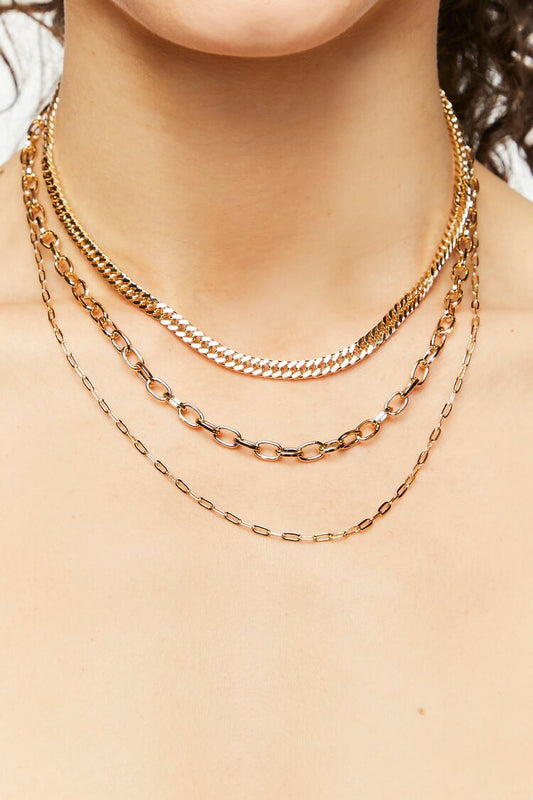 Collar Capas Cadena Dorado