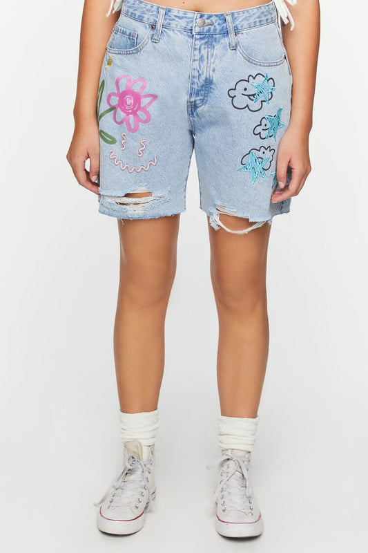 Short Denim Estampado